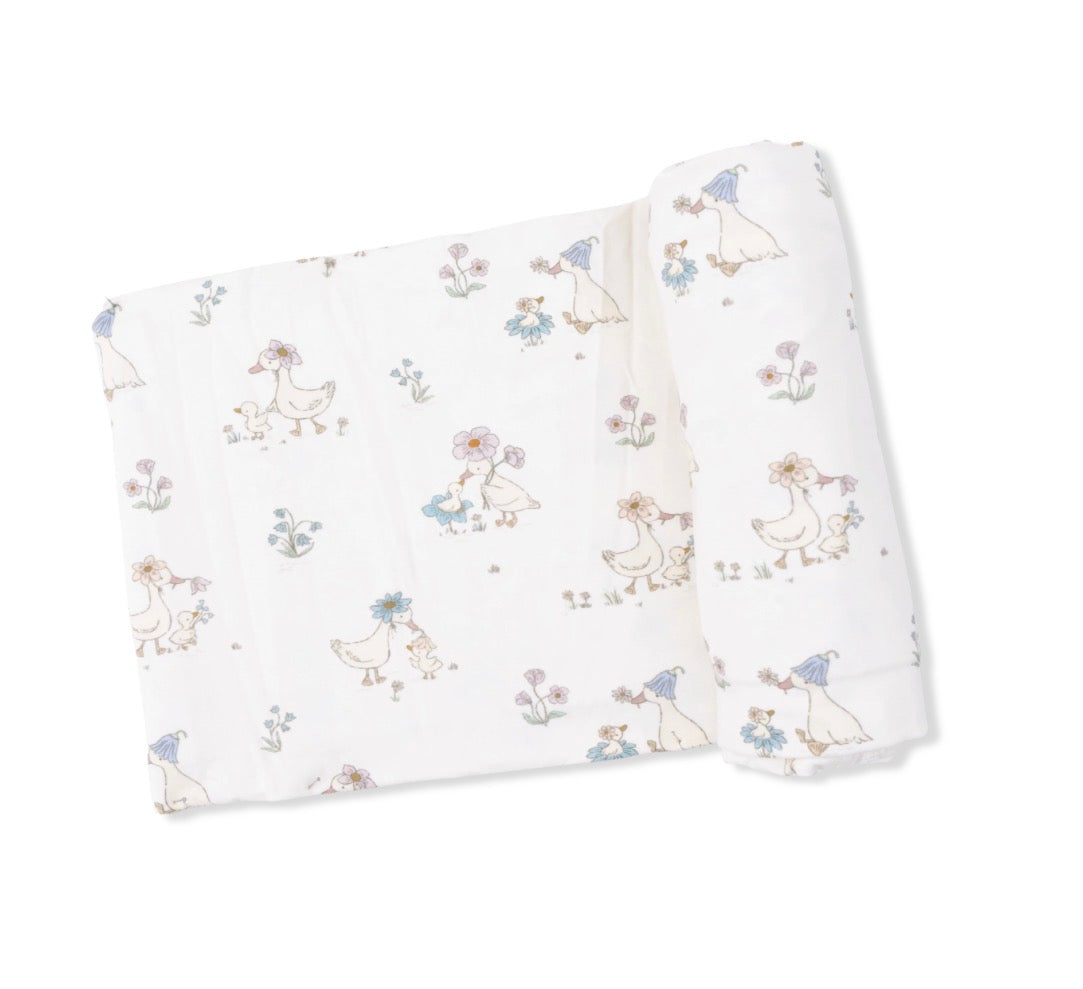 Flower Ducklings Swaddle Blanket