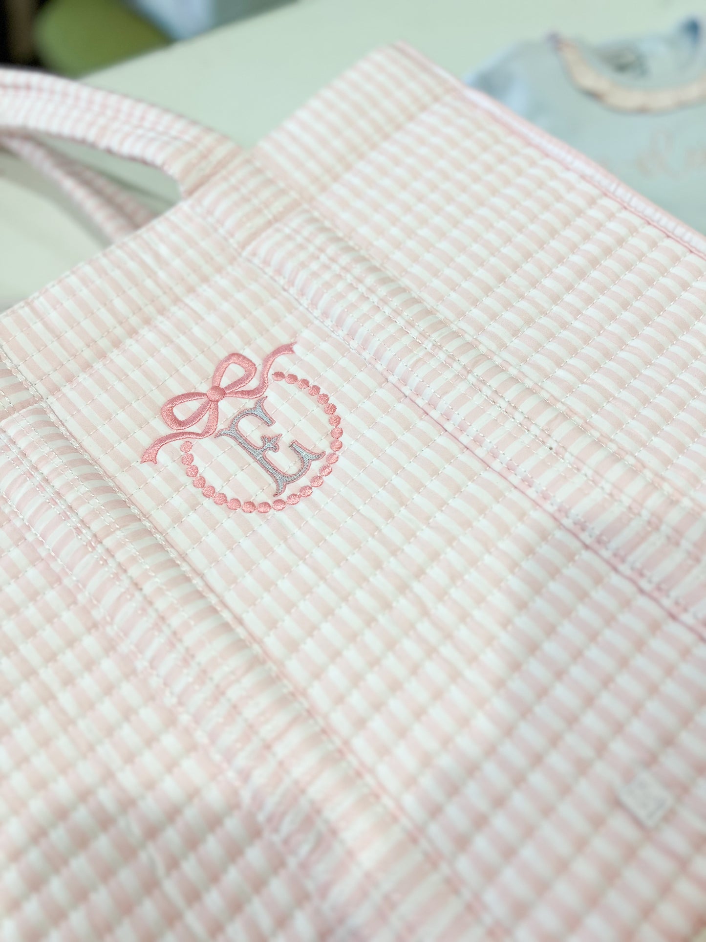 TRVL Quilted Go Go Tote- Pimlico Stripe Blue