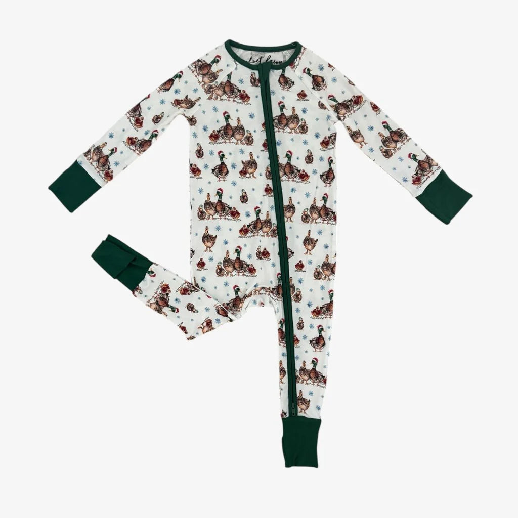 Bamboo Zipper Coverall- Merry Mallard