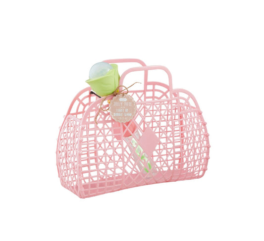Pink Jelly Tote & Bubble Wand