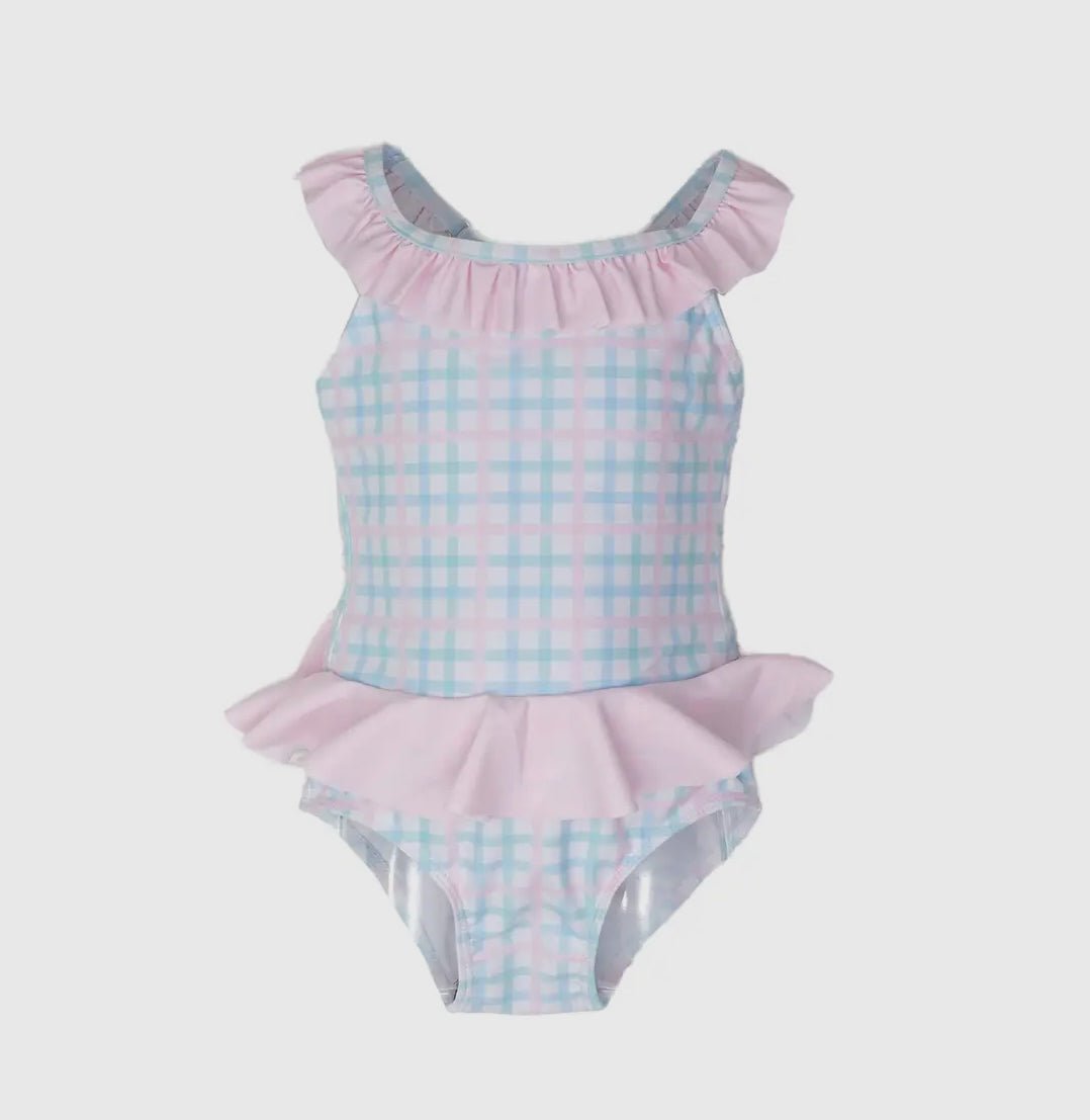 Grand Lagoon Pastel Plaid One Piece Swim