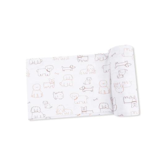 Neutral Pups- Swaddle Blanket 45x45
