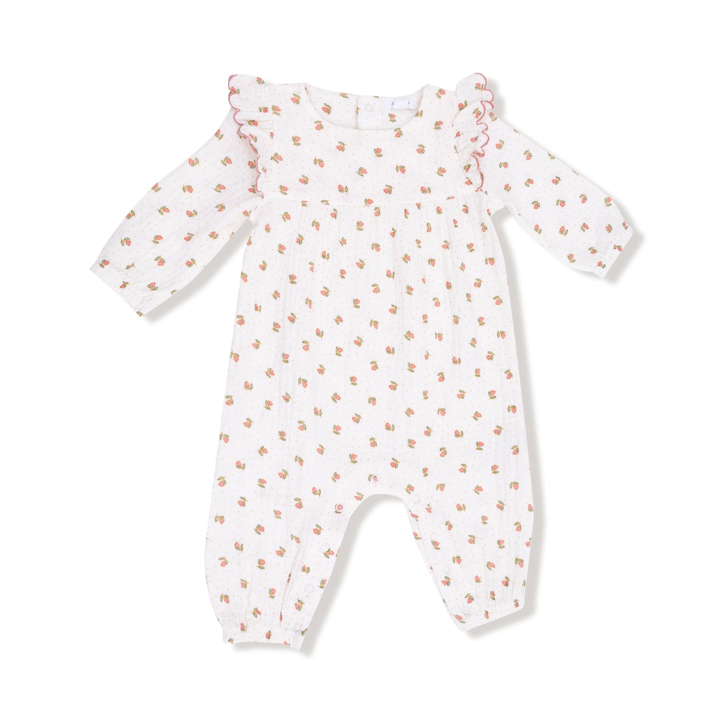 Petite Pointe Fleur- L/S Petal Ruffle Romper