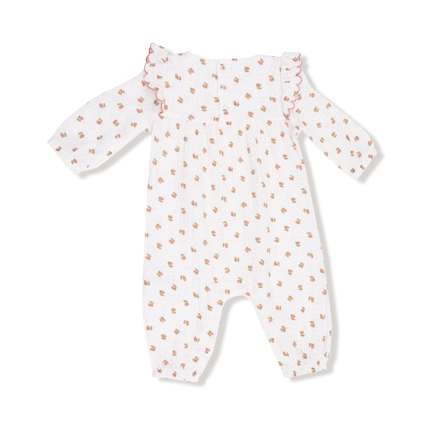 Petite Pointe Fleur- L/S Petal Ruffle Romper