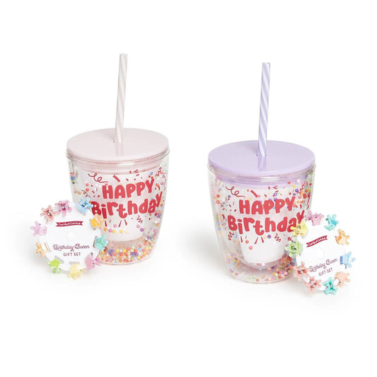 Birthday Tumbler With Hair Clip Set