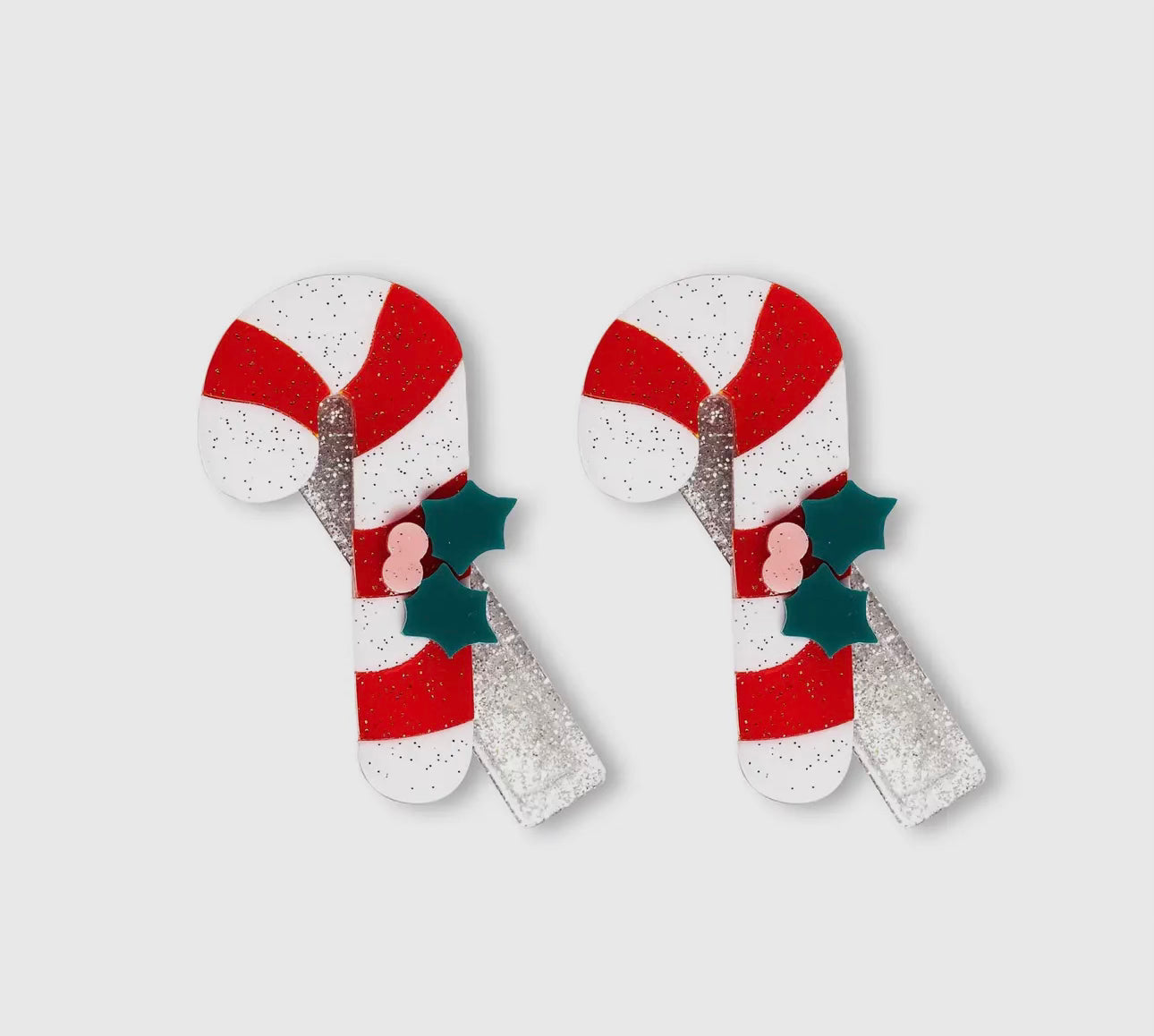 Candy Cane Red Stripes Alligator Clips