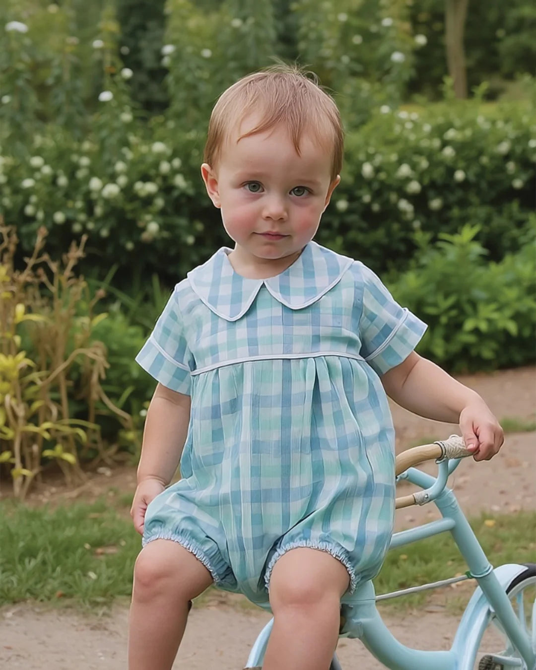 Blue Plaid Boy Bubble