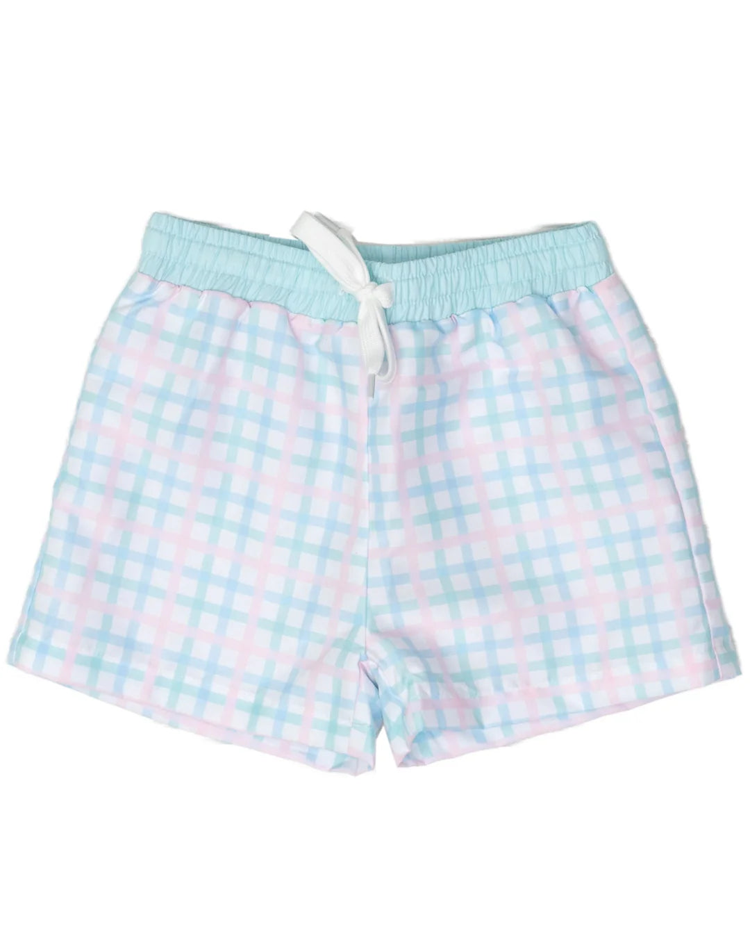 Pastel Plaid Swim Trunks