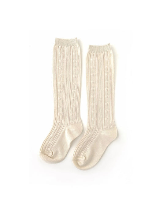 LSC Vanilla Cream Cable Knit Knee High Socks