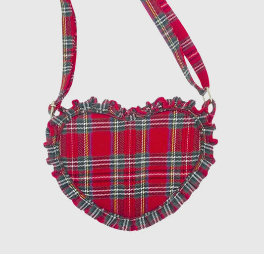 Red Plaid Heart Purse