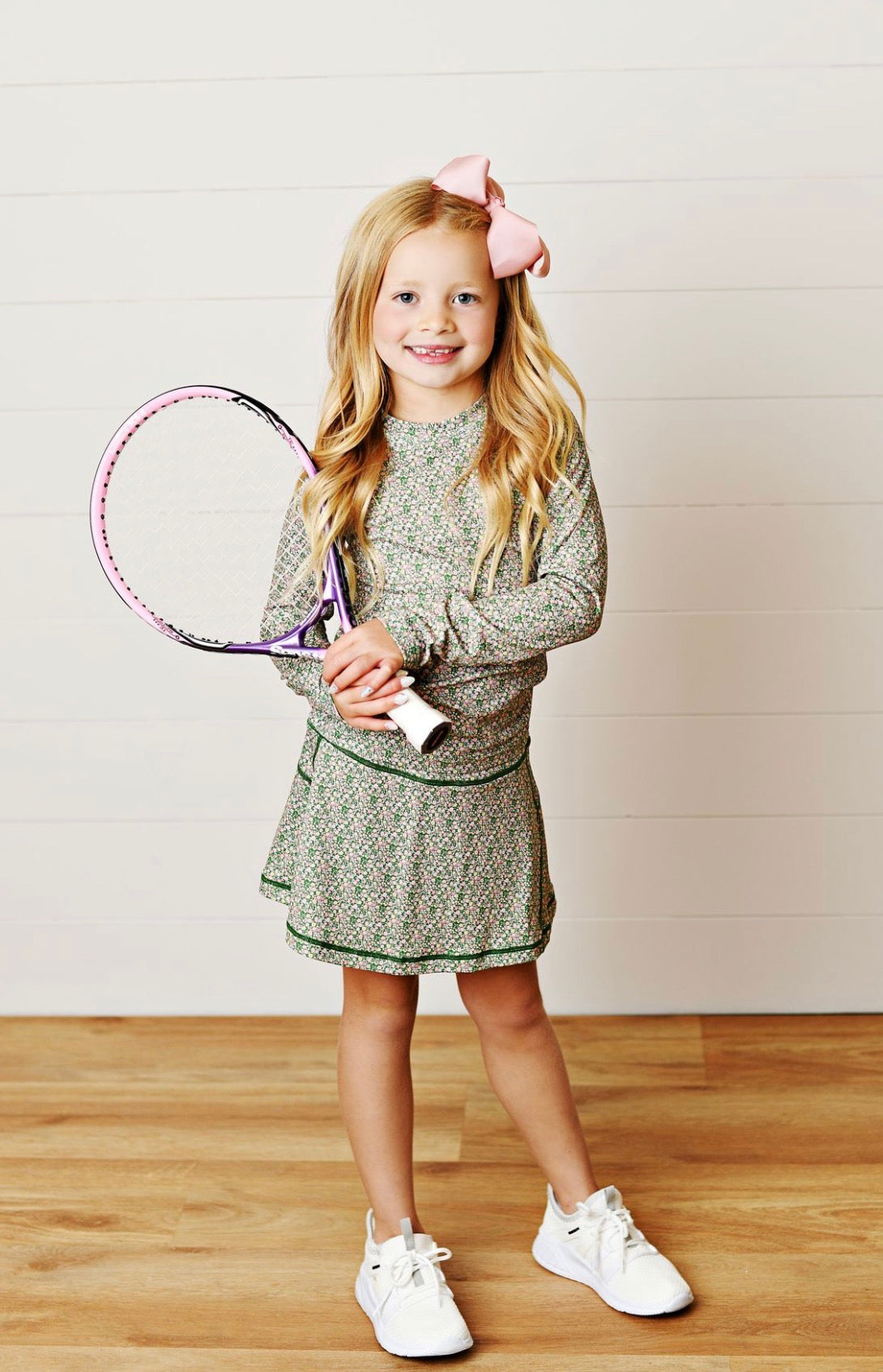 Olive Ditsy Floral LS Top