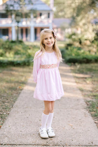 Blissful Dress LS- Palmer Pink, Autumn Meadow Floral