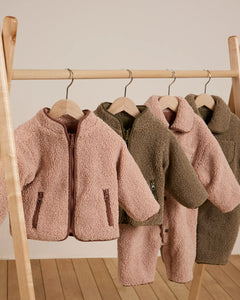 Shearling Zip Jacket- Blush