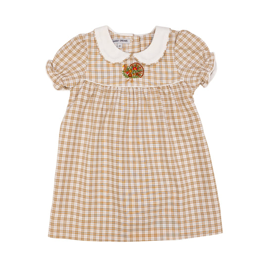 Turkey Emb. Plaid Dress