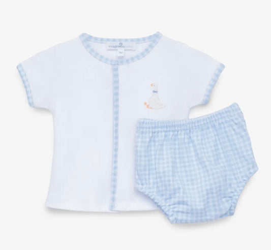 Silly Goose Diaper Cover Set- Blue