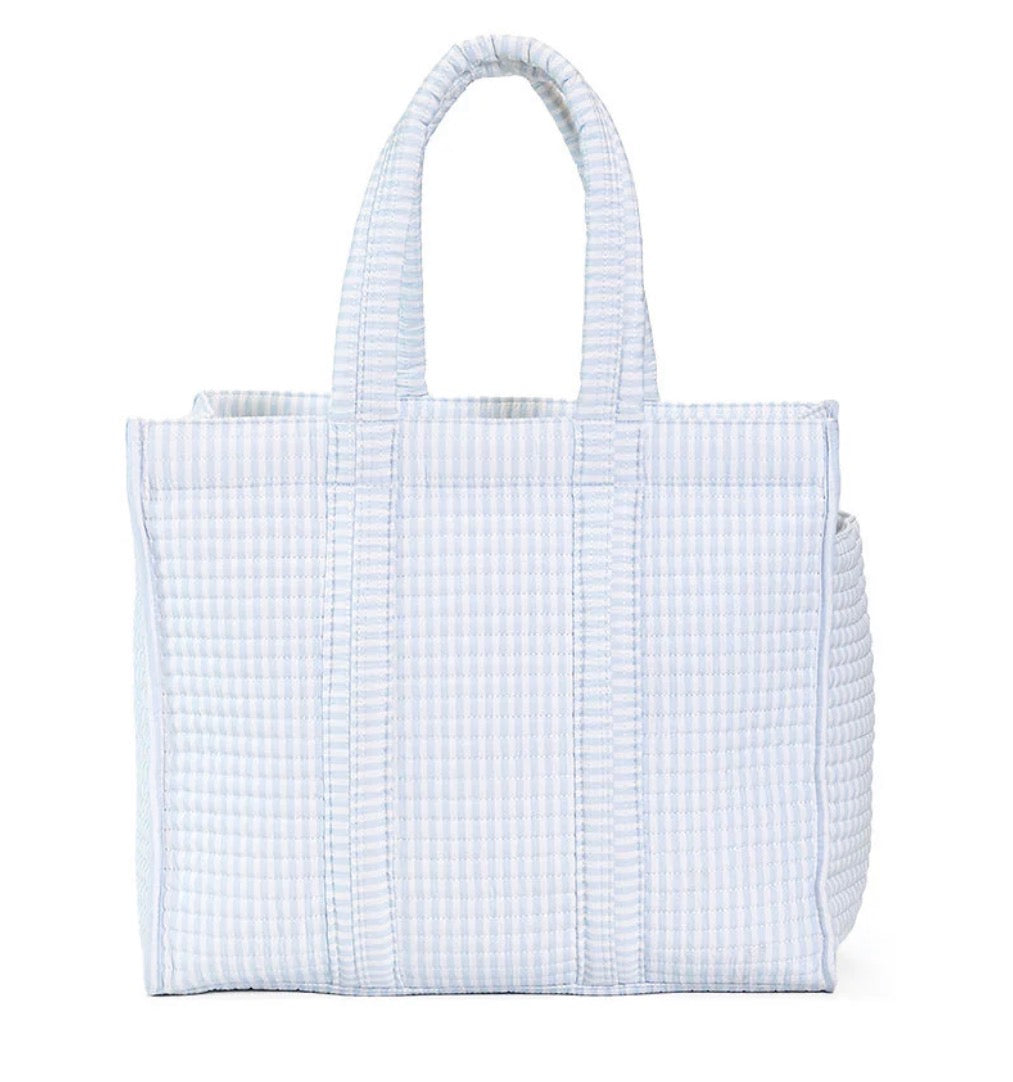 TRVL Quilted Go Go Tote- Pimlico Stripe Blue