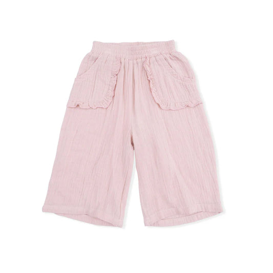 Solid Muslin Lotus- Wide Leg Pant