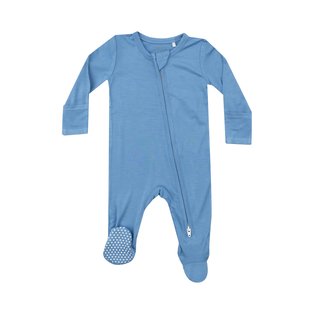 Lichen Blue- 2 Way Zipper Footie