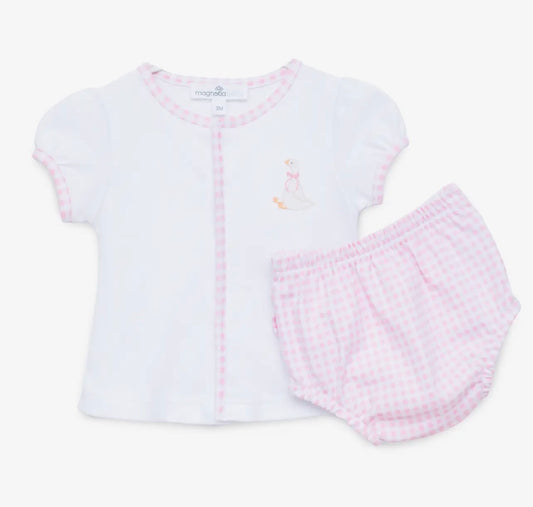 Silly Goose Diaper Cover Set- Pink