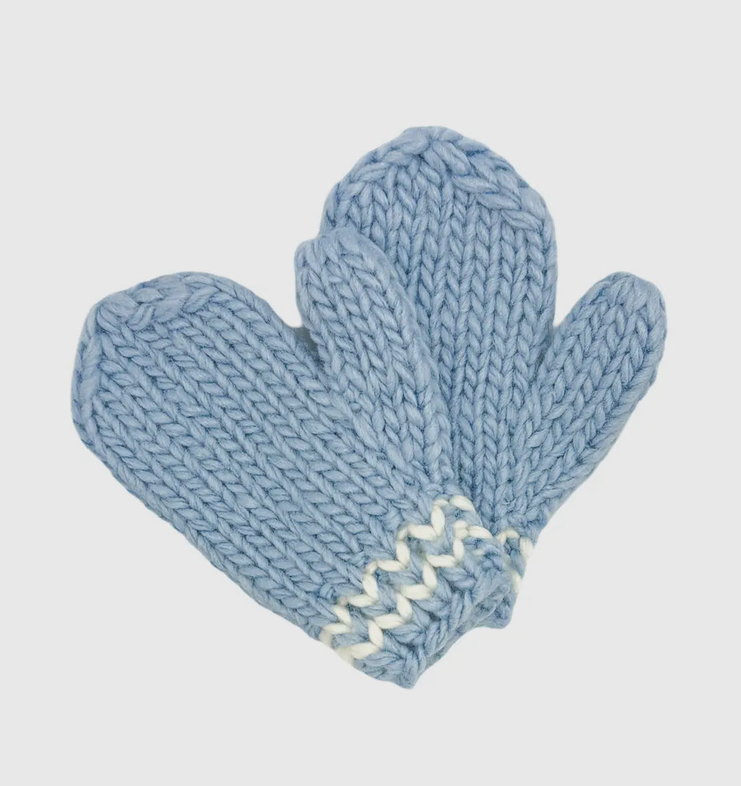 Blue Knit Mittens