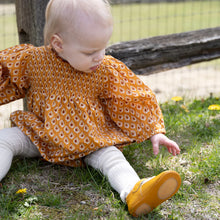 Load image into Gallery viewer, Baby Stevie Puff Sleeve Bubble- Gold Tear Drop