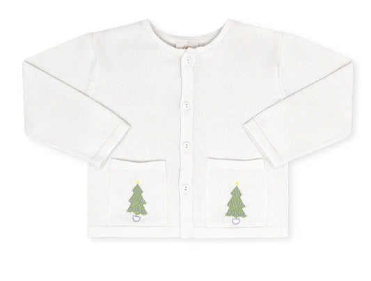 Burrow Button Down Sweater Sterling White- Blue Tree