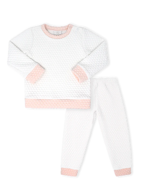 Quilted Sweatsuit-Worthington White & Paris Pink