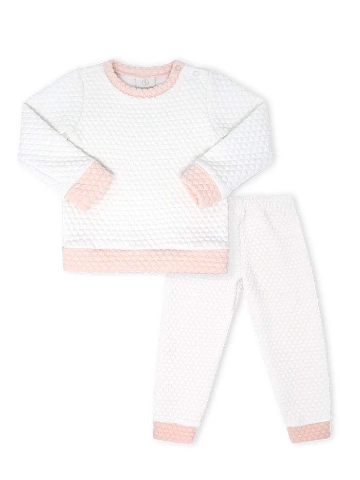 Quilted Sweatsuit-Worthington White & Paris Pink