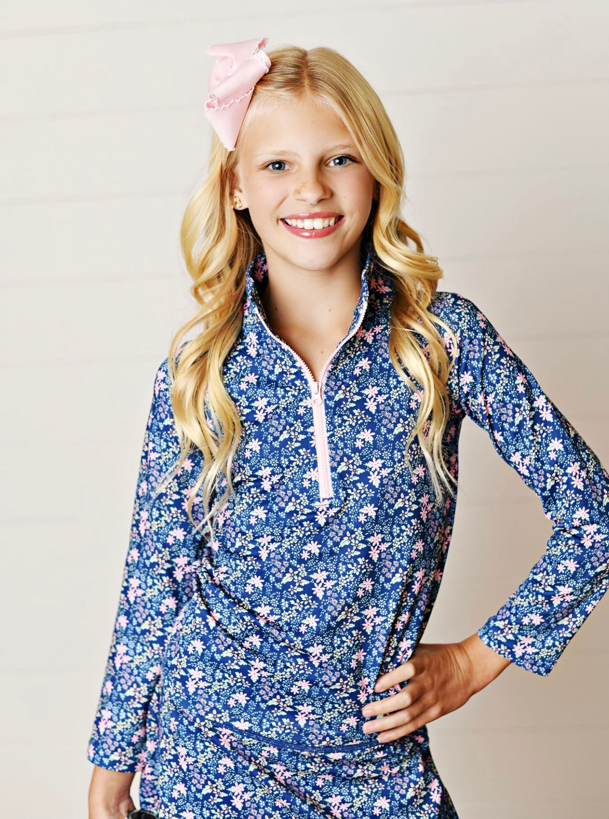 Navy Ditsy Floral Pullover