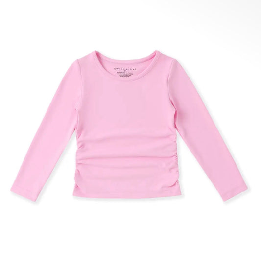 Bubblegum Pink LS Ruched Top