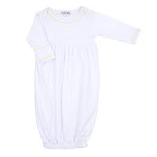Baby Joy Yellow Crochet Trim Gown