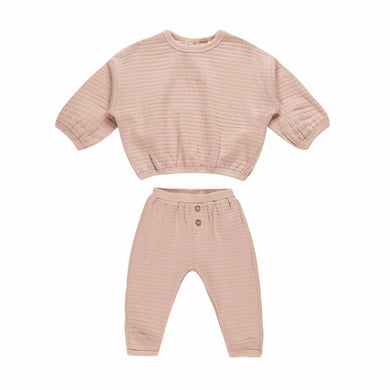 Textured Sweat Set- Blush