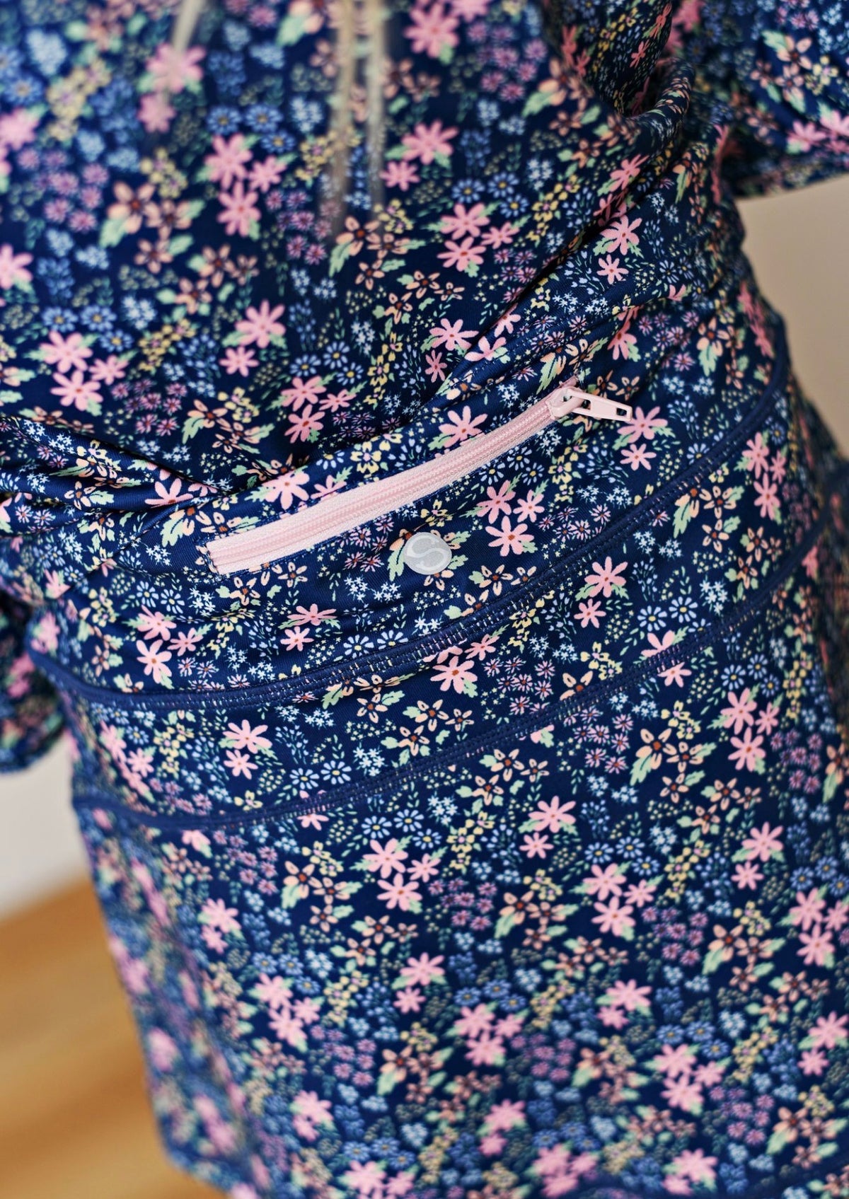 Navy Ditsy Floral Tennis Skort