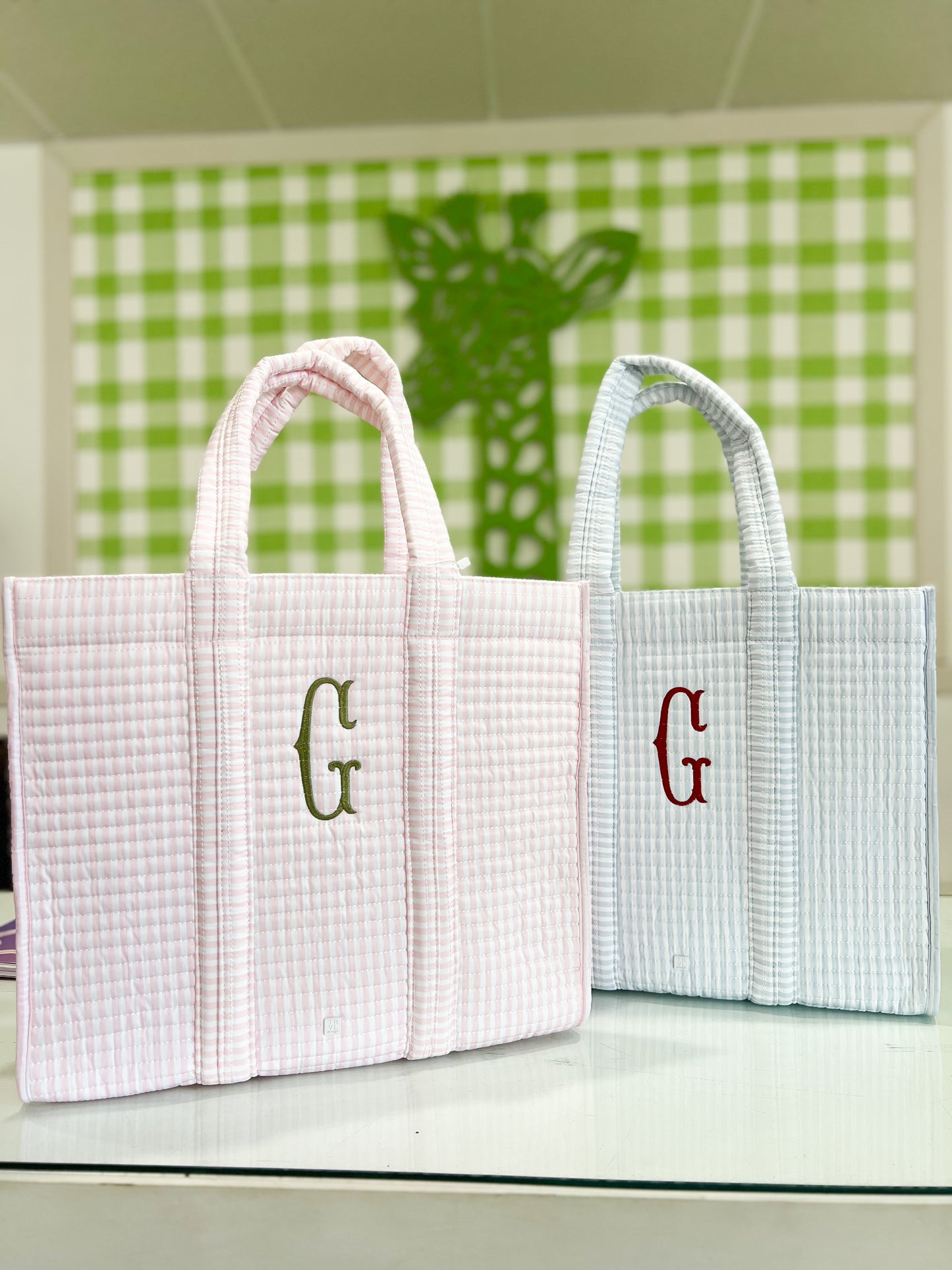 TRVL Quilted Go Go Tote- Pimlico Stripe Blue