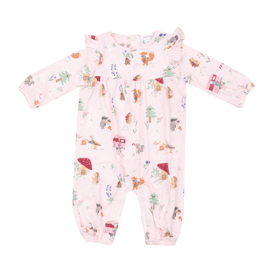 Cute Animal Campers- Ruffle Sleeve Romper