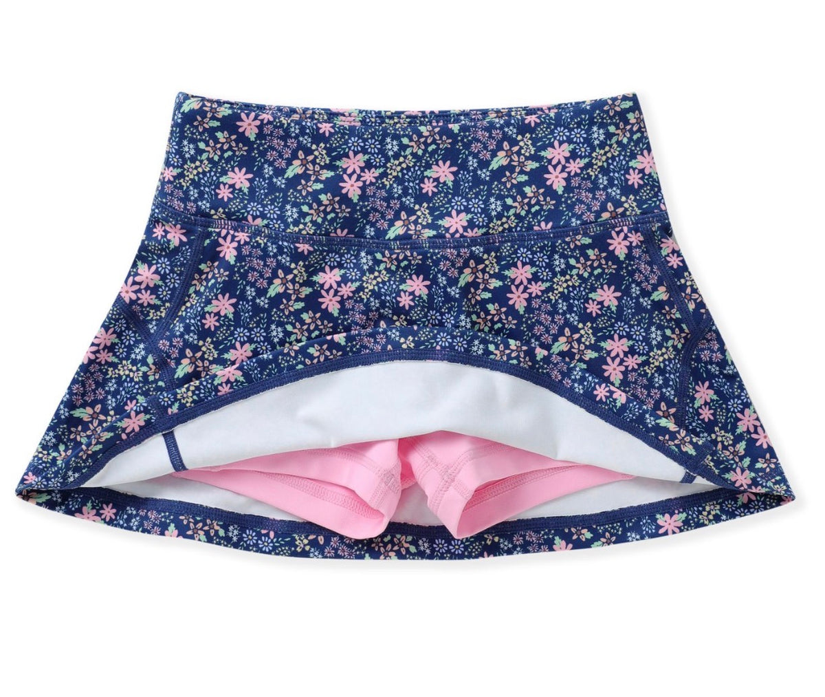 Navy Ditsy Floral Tennis Skort