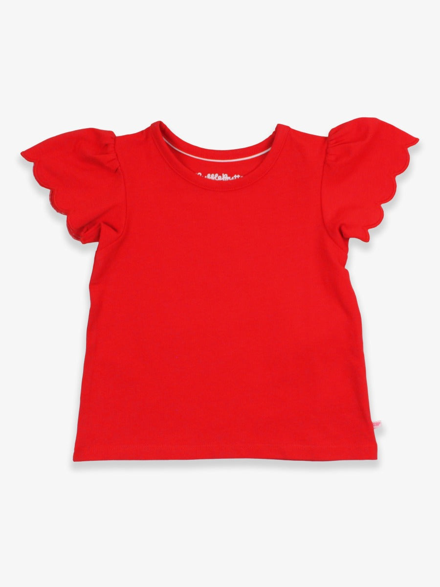 Red SS Scallop Tee
