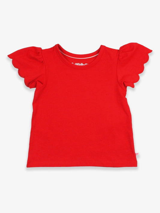 Red SS Scallop Tee
