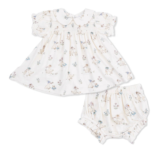 Flower Ducklings Smocked Dress