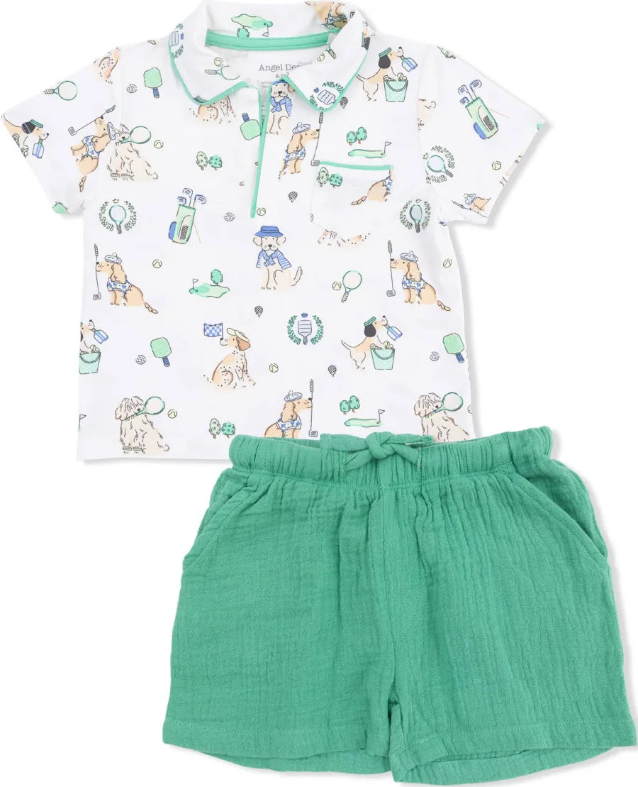 Country Club Dogs Neutral- Polo & Shorts