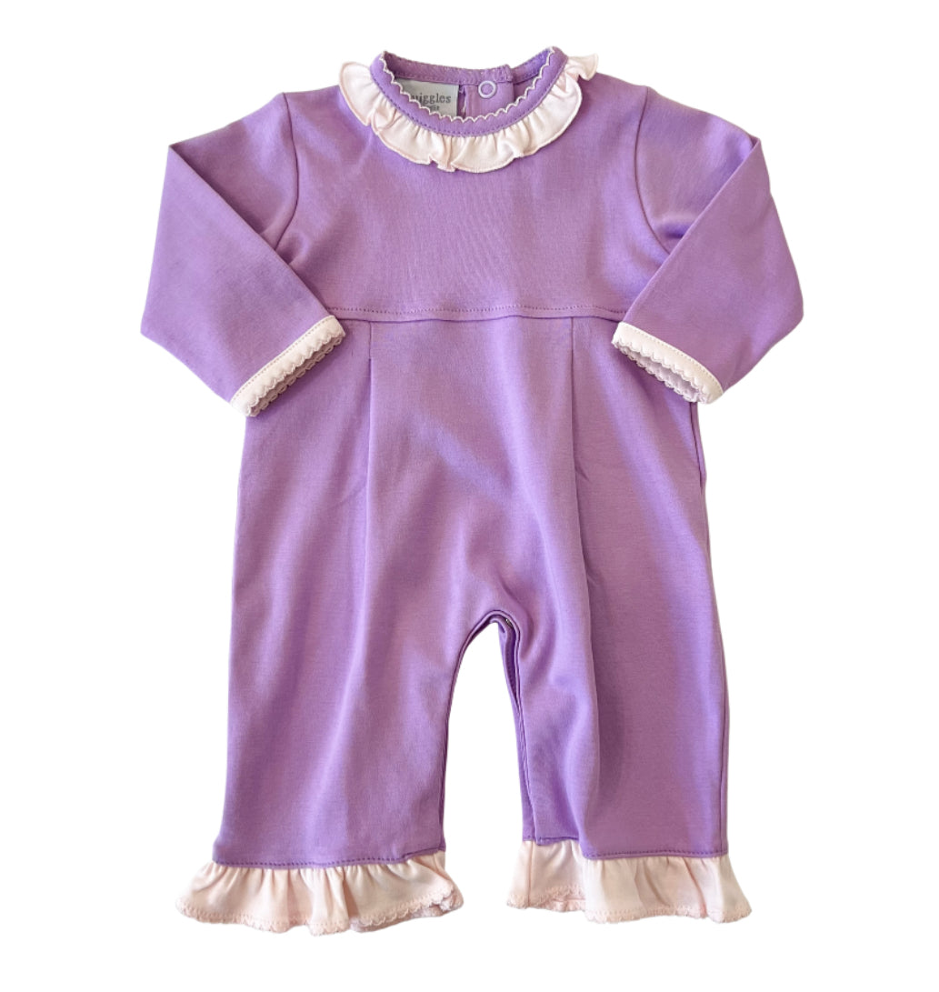 LS Coverall w/ Ruffle-Purple