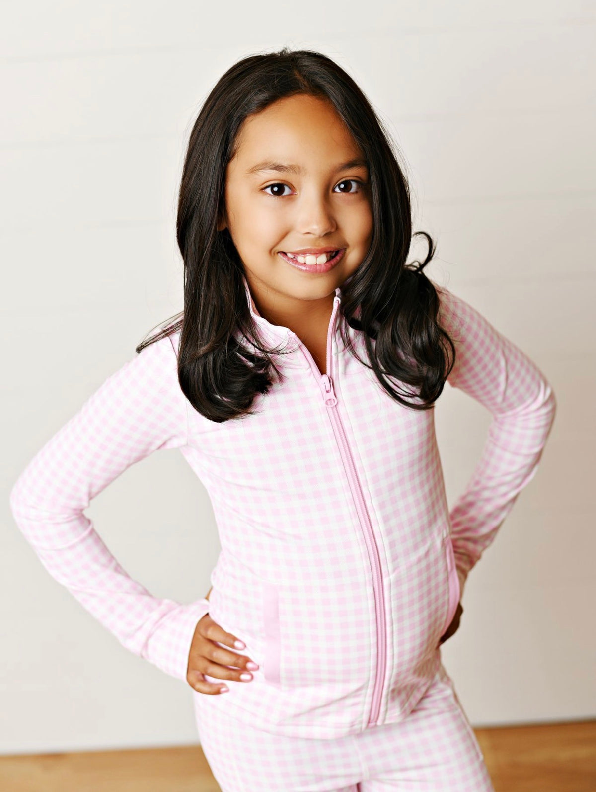 Pink Gingham Active Jacket