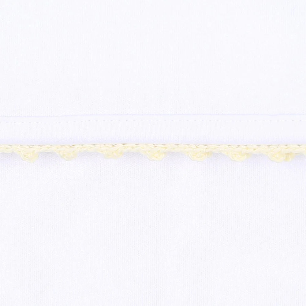 Baby Joy Yellow Crochet Trim Gown