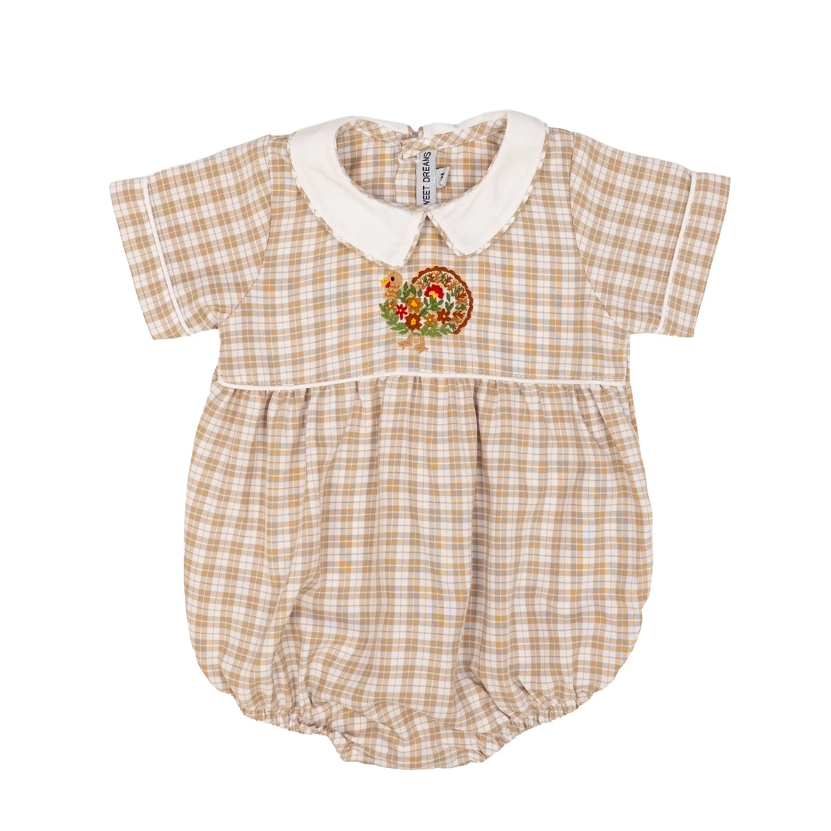 Turkey Emb. Plaid Boy Bubble