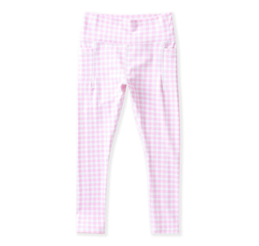 Pink Gingham Active Leggings