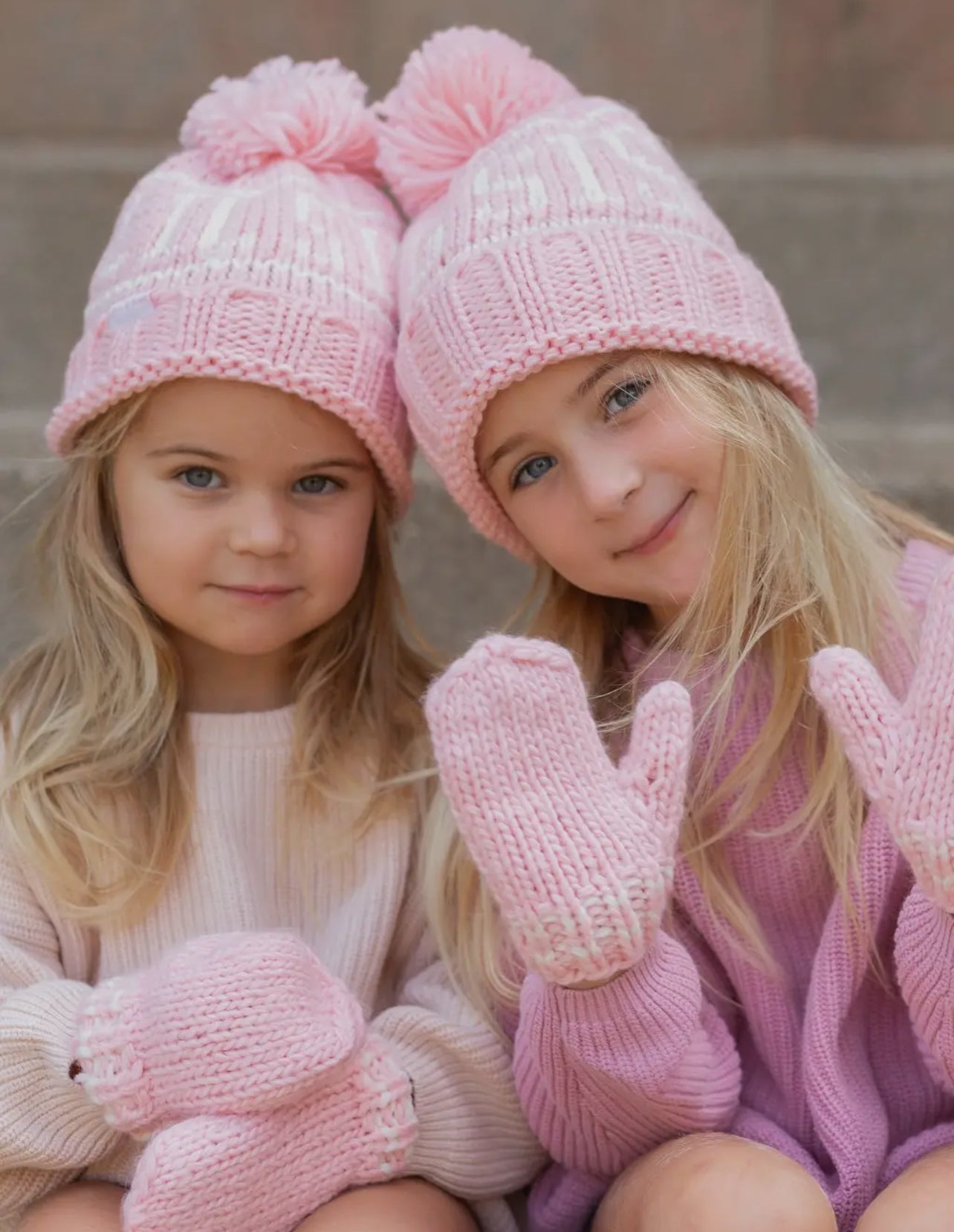 Pink Knit Mittens