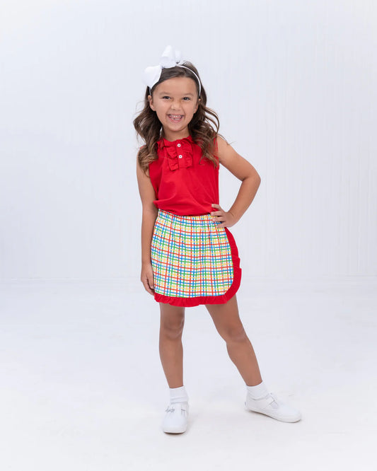 Evelyn School Plaid Skort