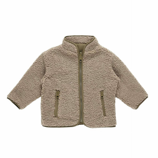 Shearling Zip Jacket- Olive