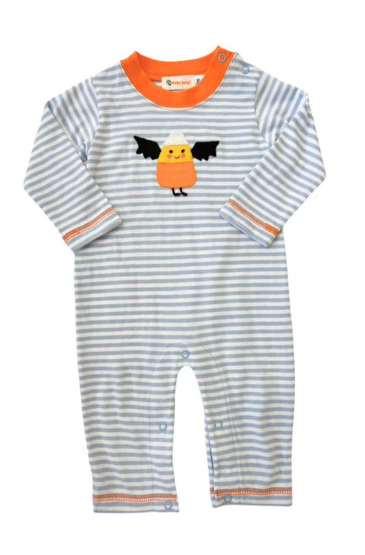 Candy Corn Bat App. Stripe Romper