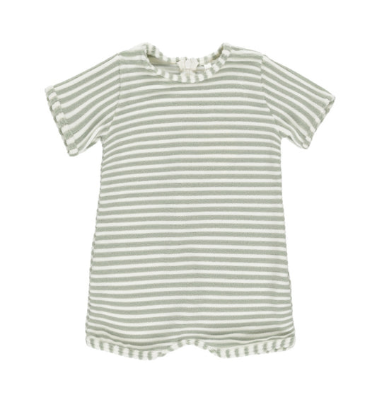 Shorty One Piece- Sage Stripe